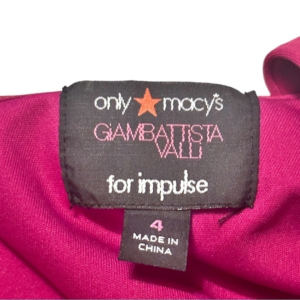 Giambattista Valli For Impulse Fuchsia Rouched Mini One Shoulder Dress Size 4 - Picture 7 of 7